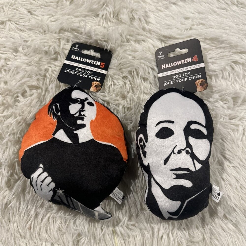 Perri's Plush Dog Toy Set Squeaker Halloween Slasher New Small